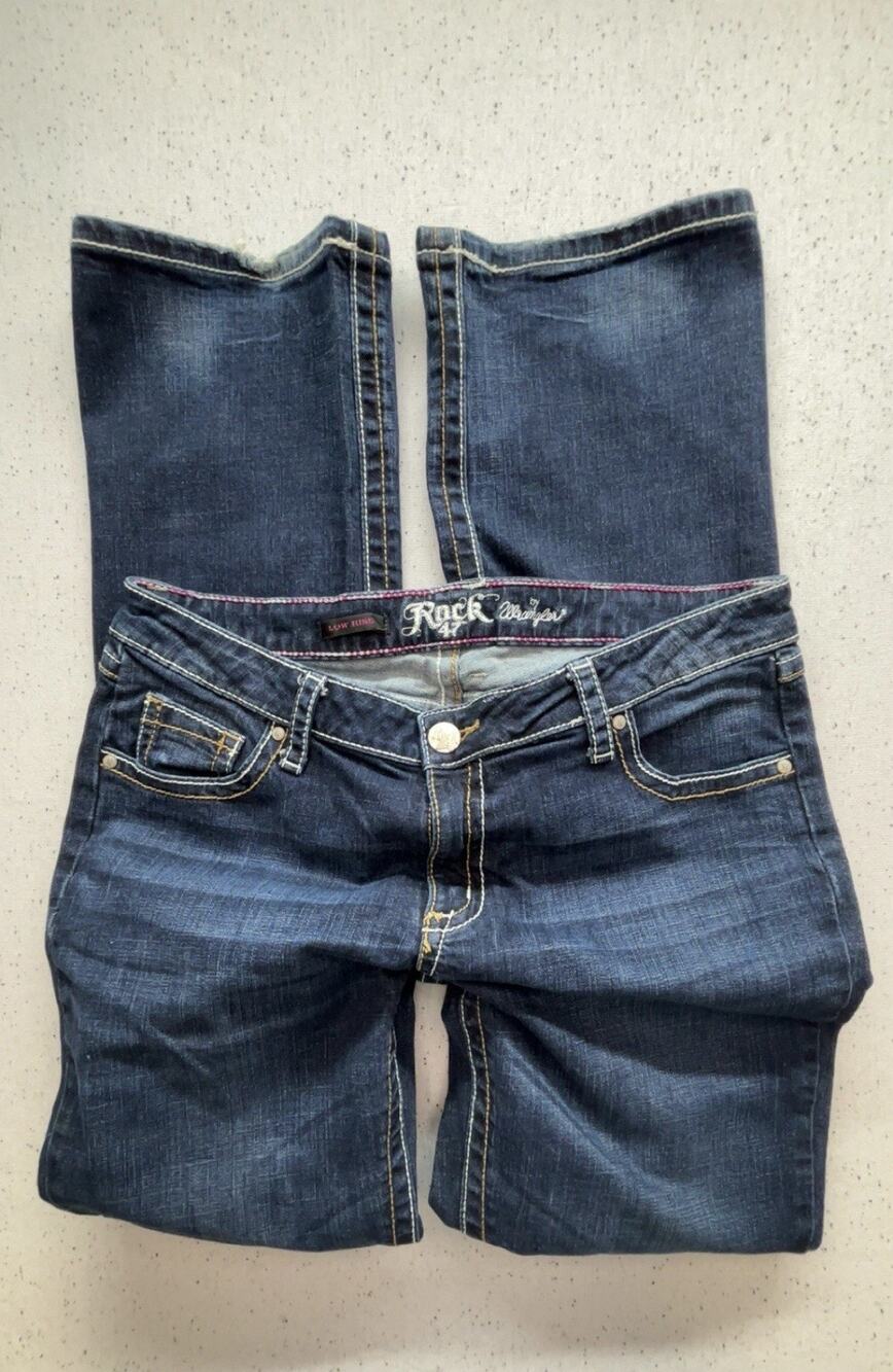 Wrangler Rock 47 Juniors Low Rise Bootcut Jeans Size 15 Junior (W 16) x 33 Long